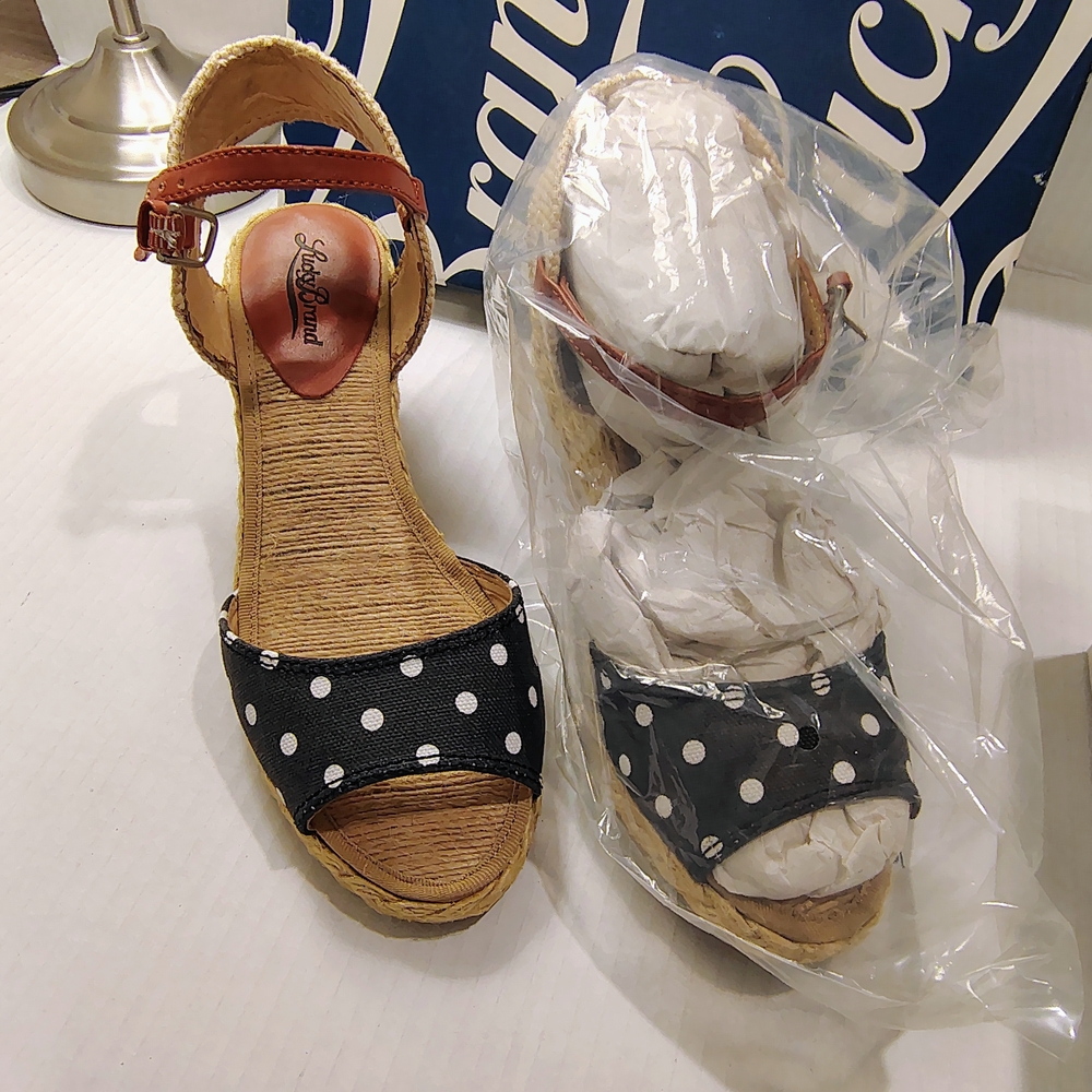 Lucky Brand Polka Dot Wedge Sandals